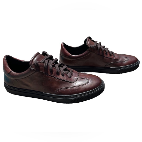 G Brown Flight Calfskin Sneaker, Men’s 11.5 Casual Fashion Shoe Minimalist Clean - Picture 3 of 15